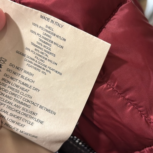 FAY ITALY LADIES BURGUNDY GRAY DOWN QUILT JACKET - Picture 5 of 14